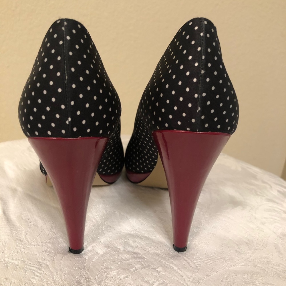 Steve Madden Black and White Polka Dot Heels - Picture 3 of 7